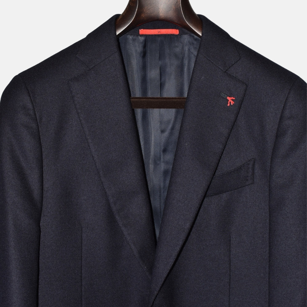 Navy Blue Flannel Blazer made of Wool (EU 48)