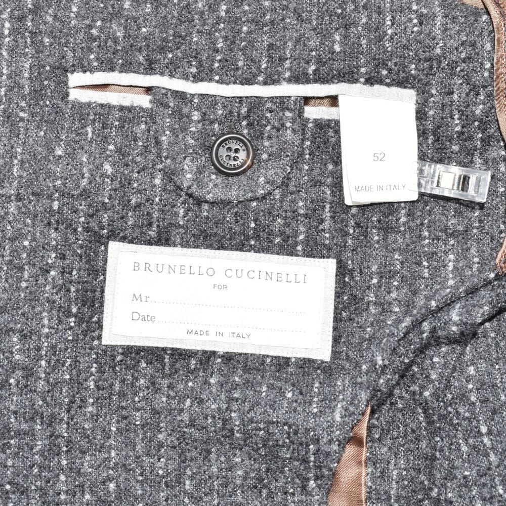 Gray-White Striped Double Breasted Blazer made of Alpaca/Wool/Polyamide/Cashmere (EU 52)