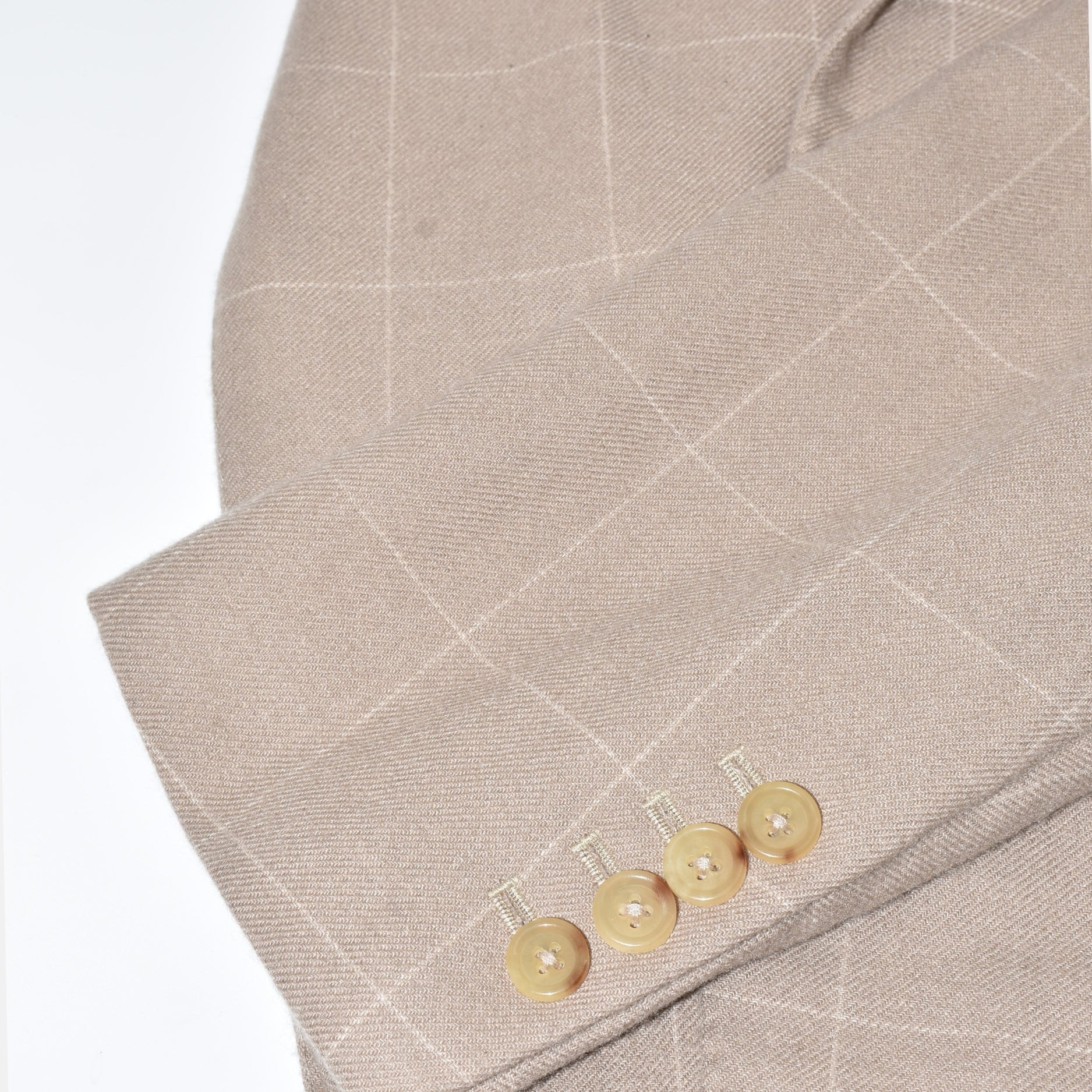 Beige Windowpane Cashmere Blazer (EU 50)
