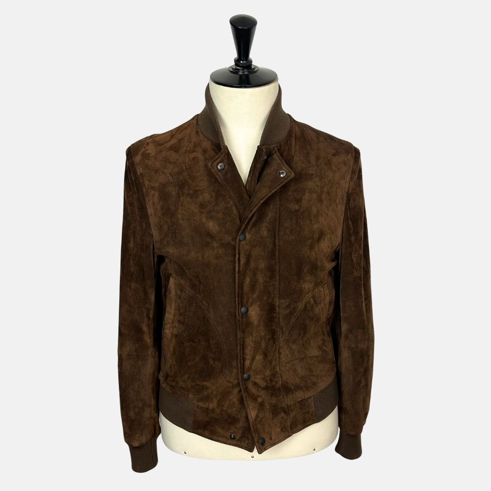 Brown Bomber Jacket made of Suede (EU 48)