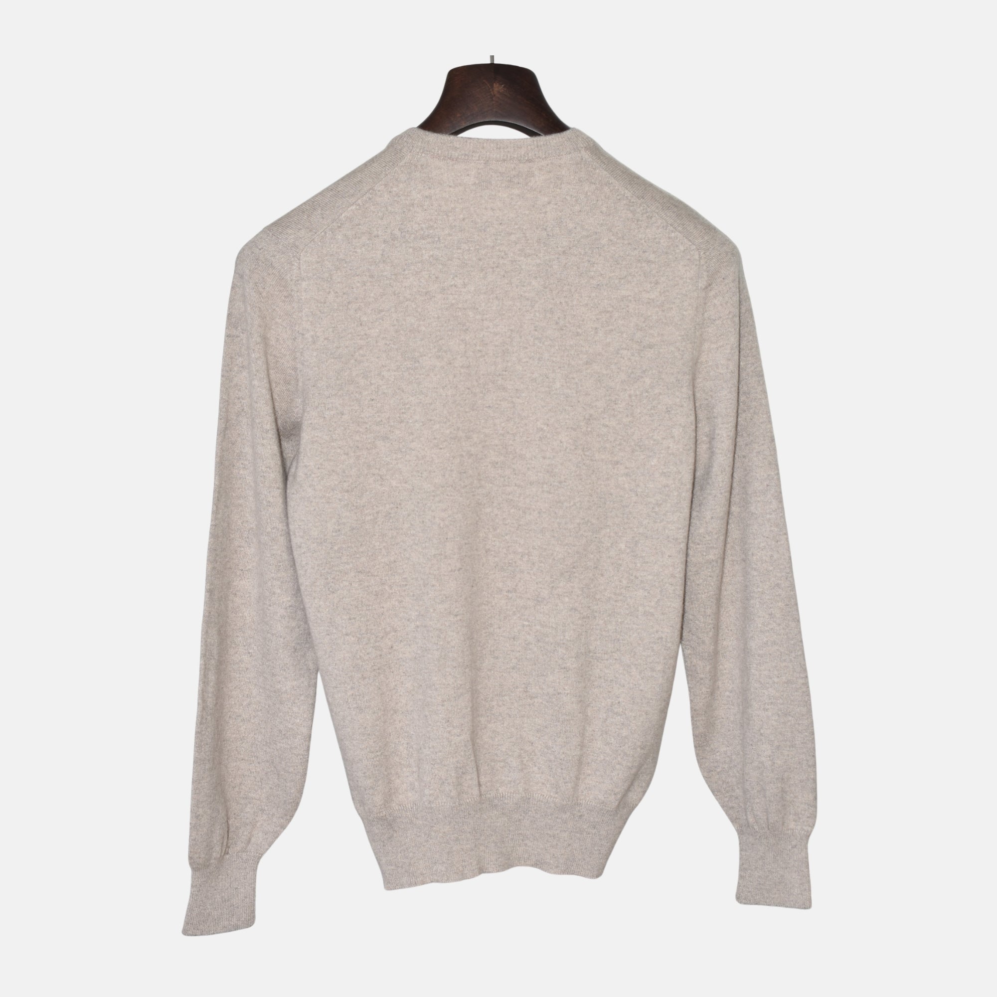 Beige V-Neck Cashmere Sweater (EU 46)