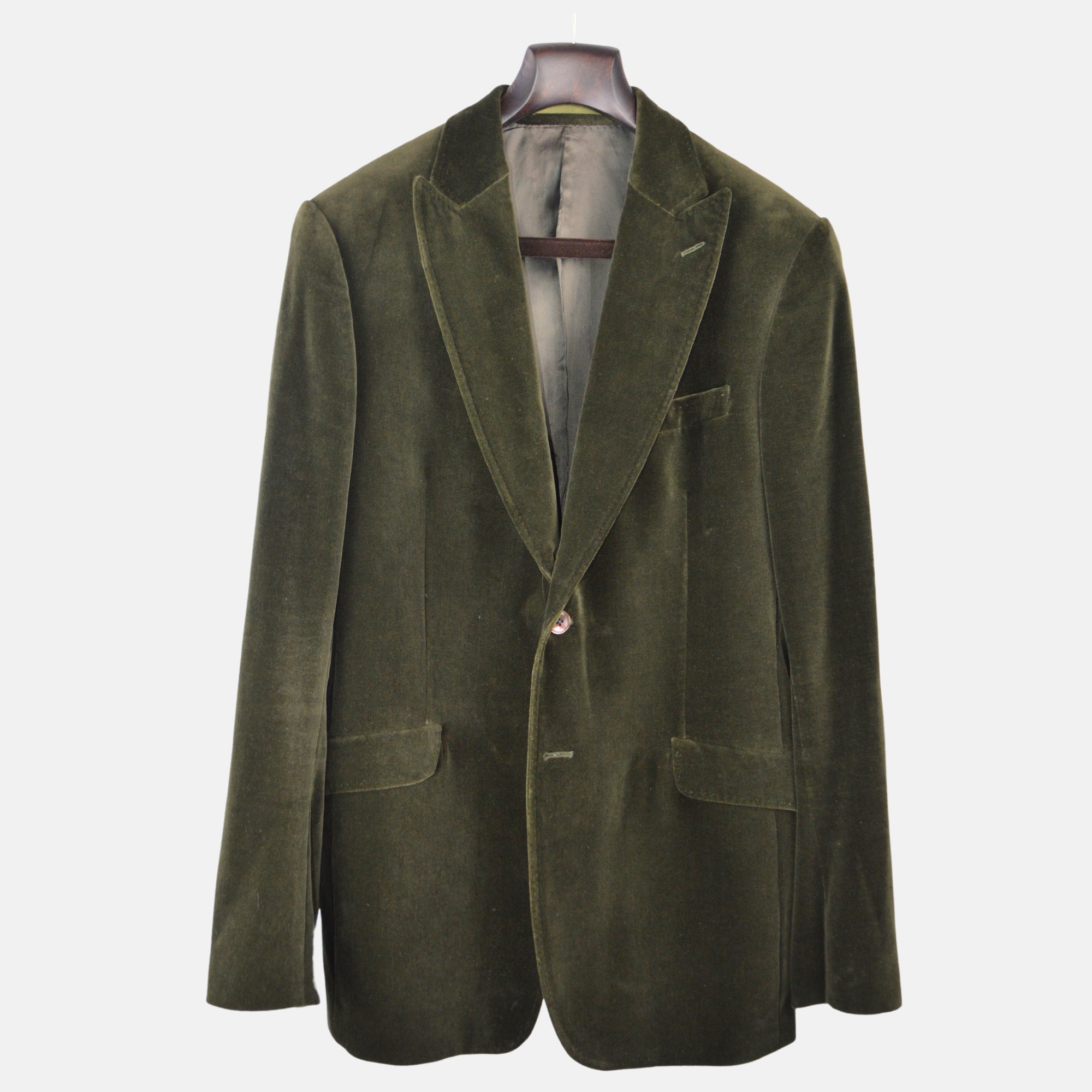 Green Velvet Blazer made of Cotton/Modal (EU 52)