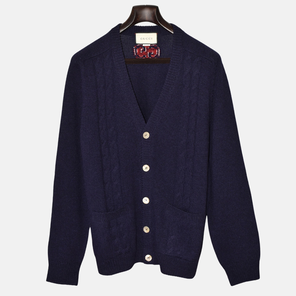 Navy Cardigan made of Wool/Cashmere (L)