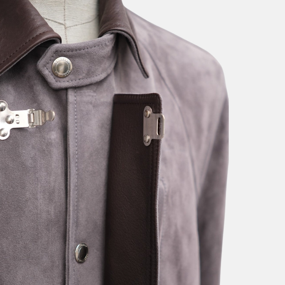 Grey Suede Fireman's Jacket (M)