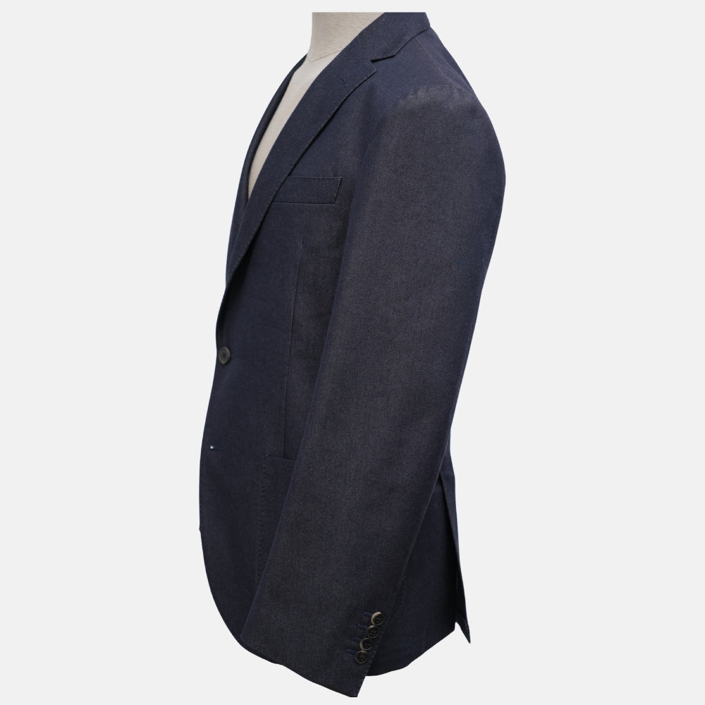 Navy Denim Wool Blend Sport Suit made of Cotton/Wool (EU 48)