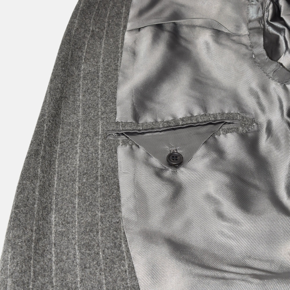 Grey Chalkstripe Double-Breasted Blazer made of Wool (EU 64)