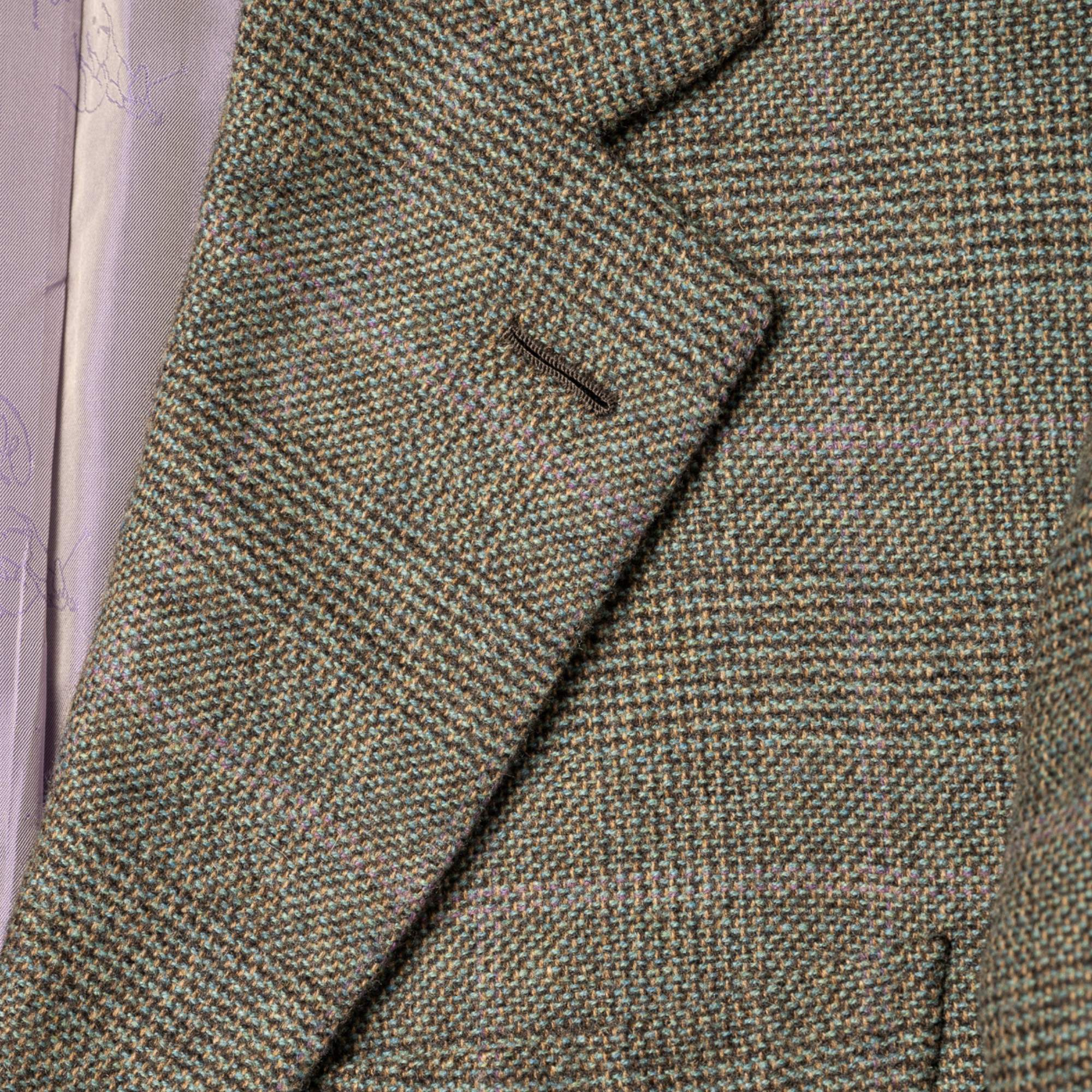 Green/Purple Patterned Cashmere Blazer