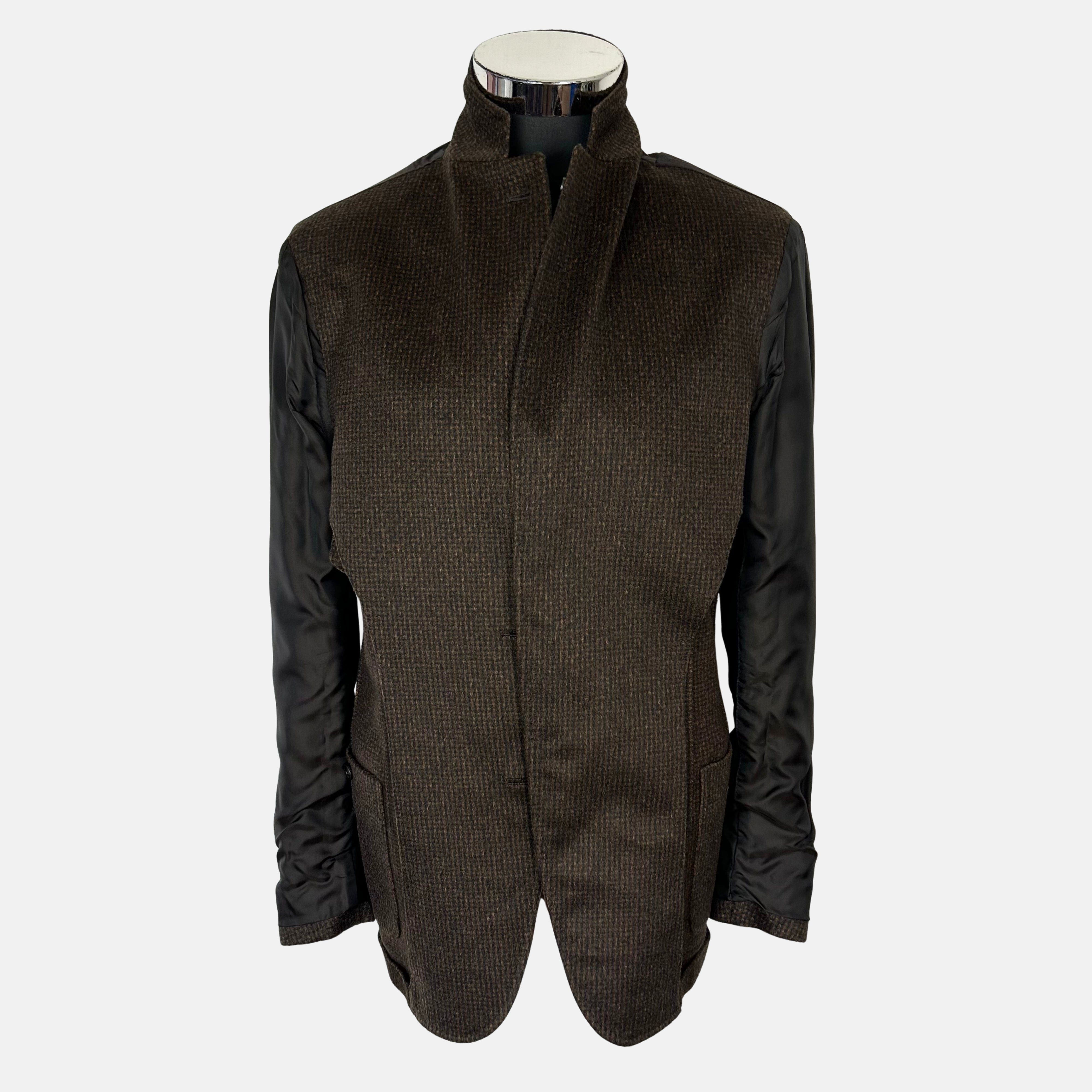 Brown-Black Patterned Blazer made of Cashmere (EU 48)