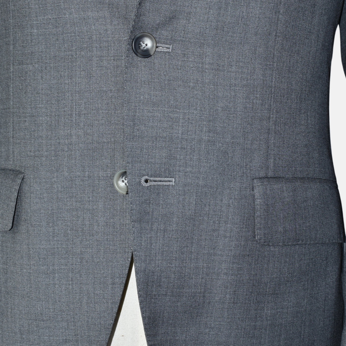 Gray Melange Suit made of Wool (EU 48)