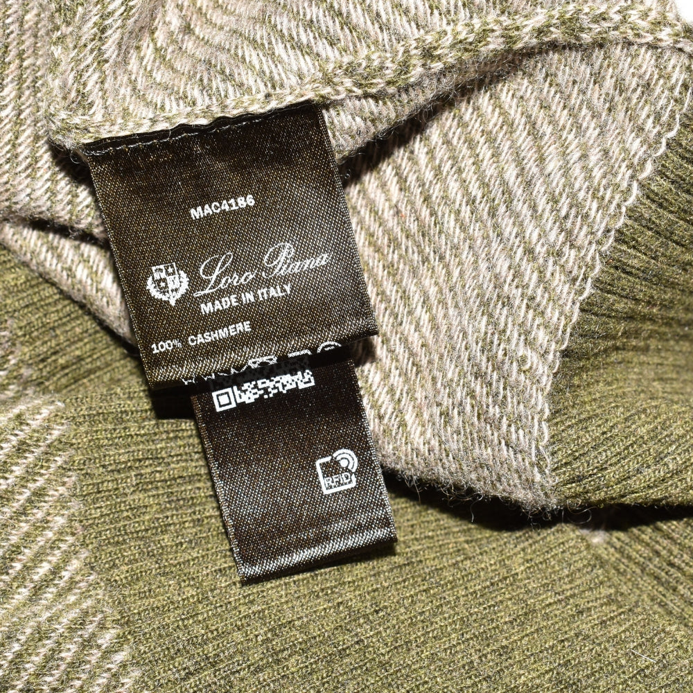 Khaki Striped Sweater "Roadster Pull" made of Cashmere (EU 46)