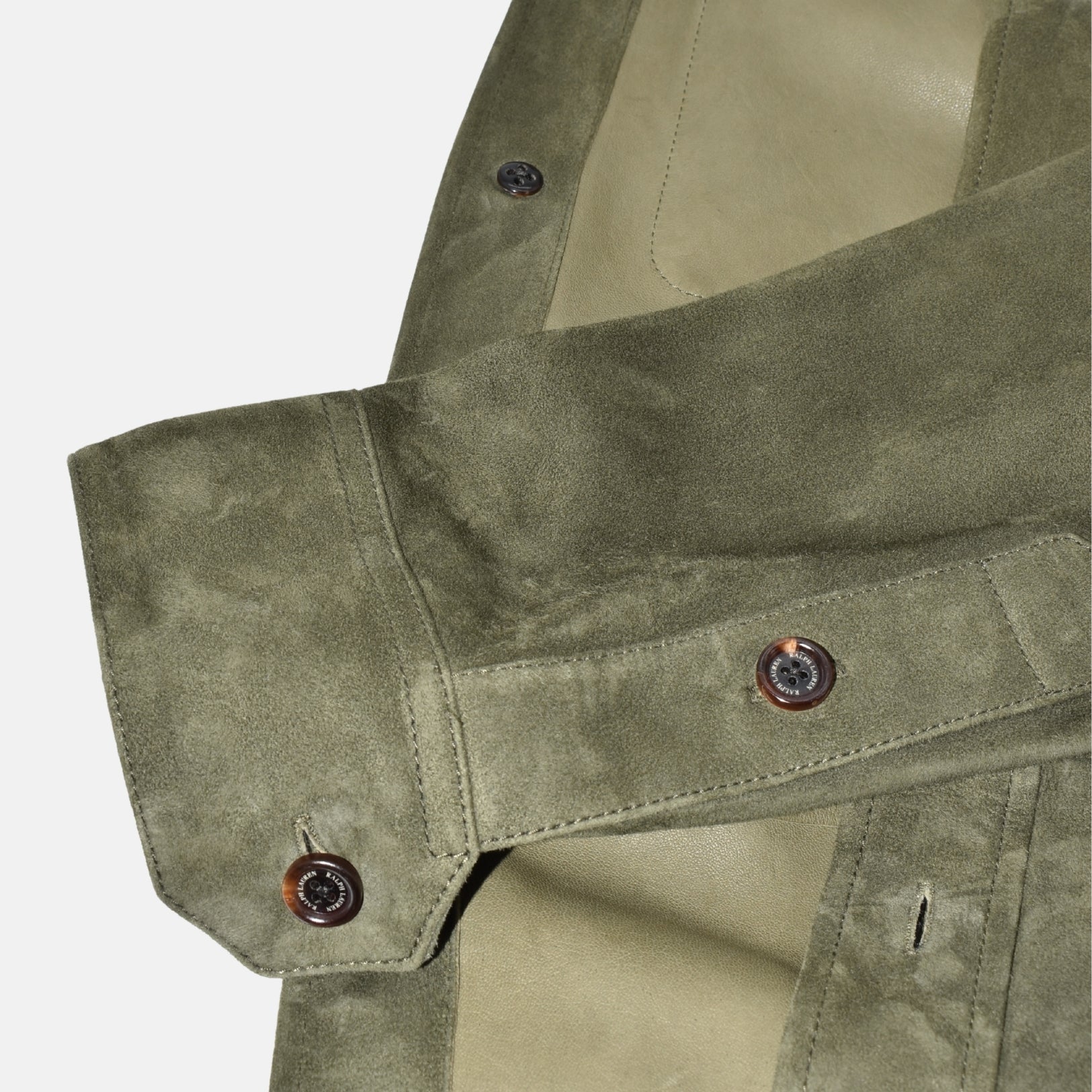 Olive Suede Overshirt (M)