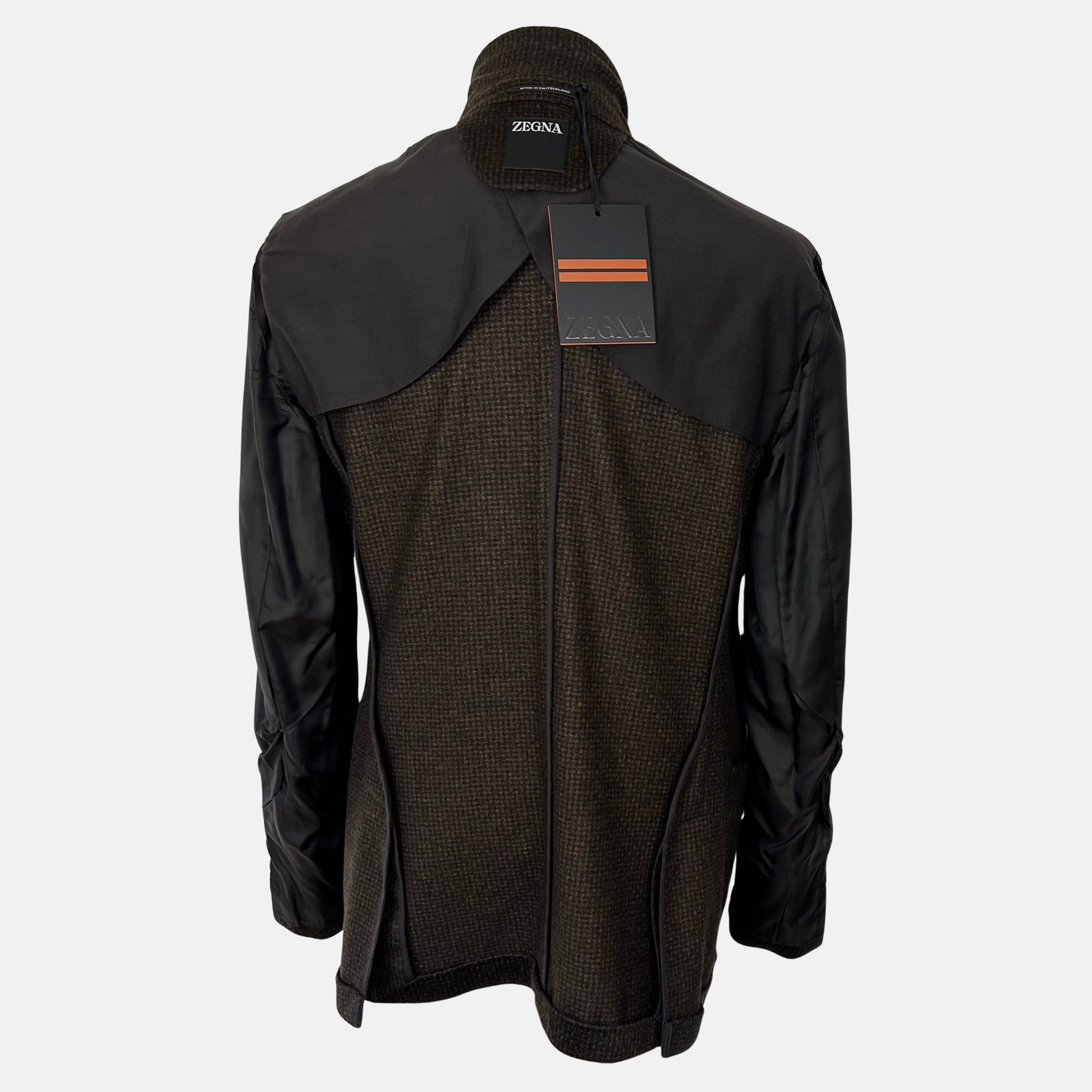 Brown-Black Patterned Blazer made of Cashmere (EU 48)