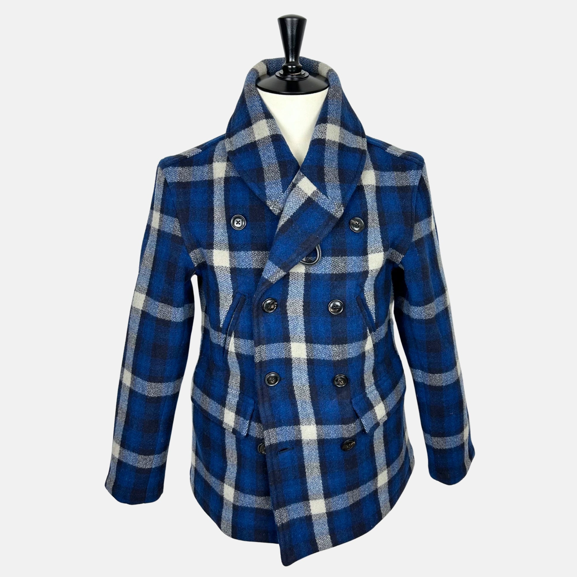 Navy Patterned Ranch Coat made of Wool (S) – Sanpetuna