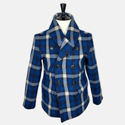 Navy Patterned Ranch Coat made of Wool (S)