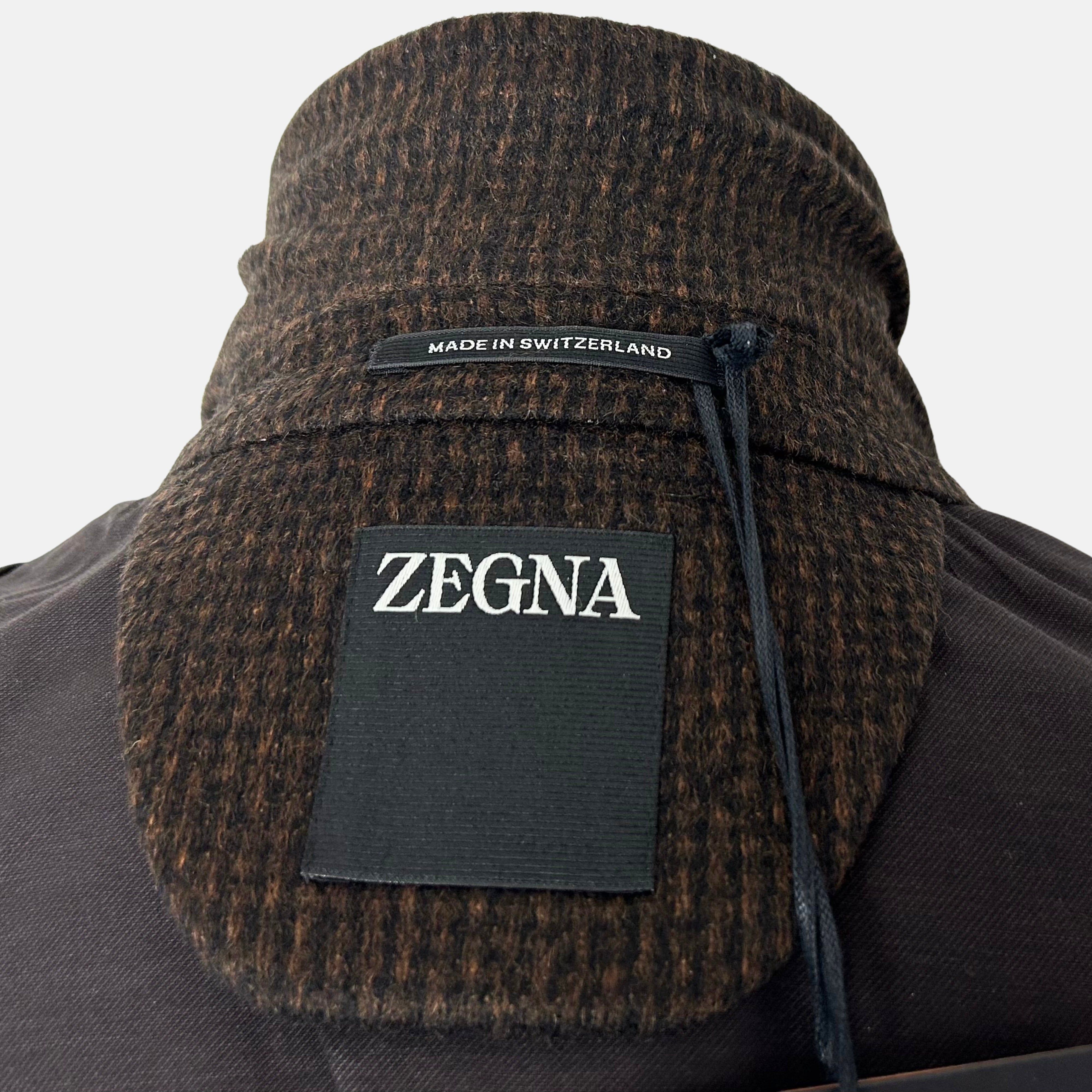 Brown-Black Patterned Blazer made of Cashmere (EU 48)