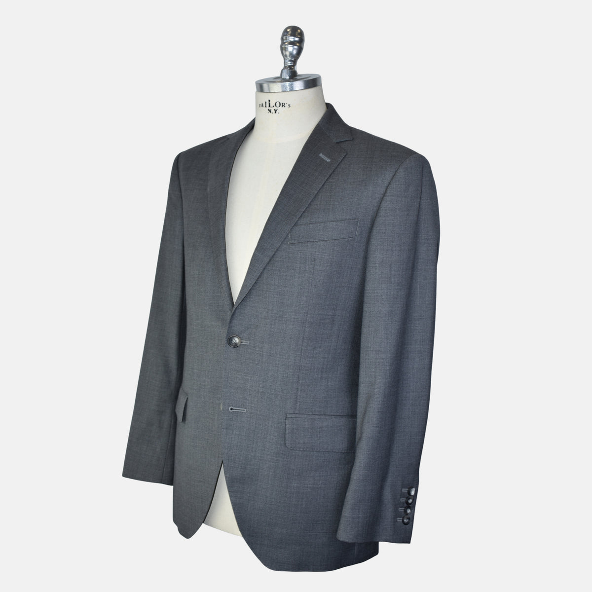 Gray Melange Suit made of Wool (EU 48)