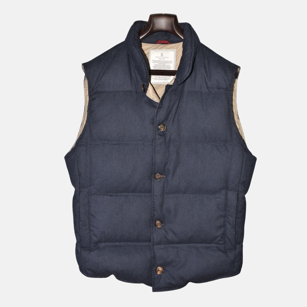 Navy Vest made of Wool/Silk/Cashmere (M)