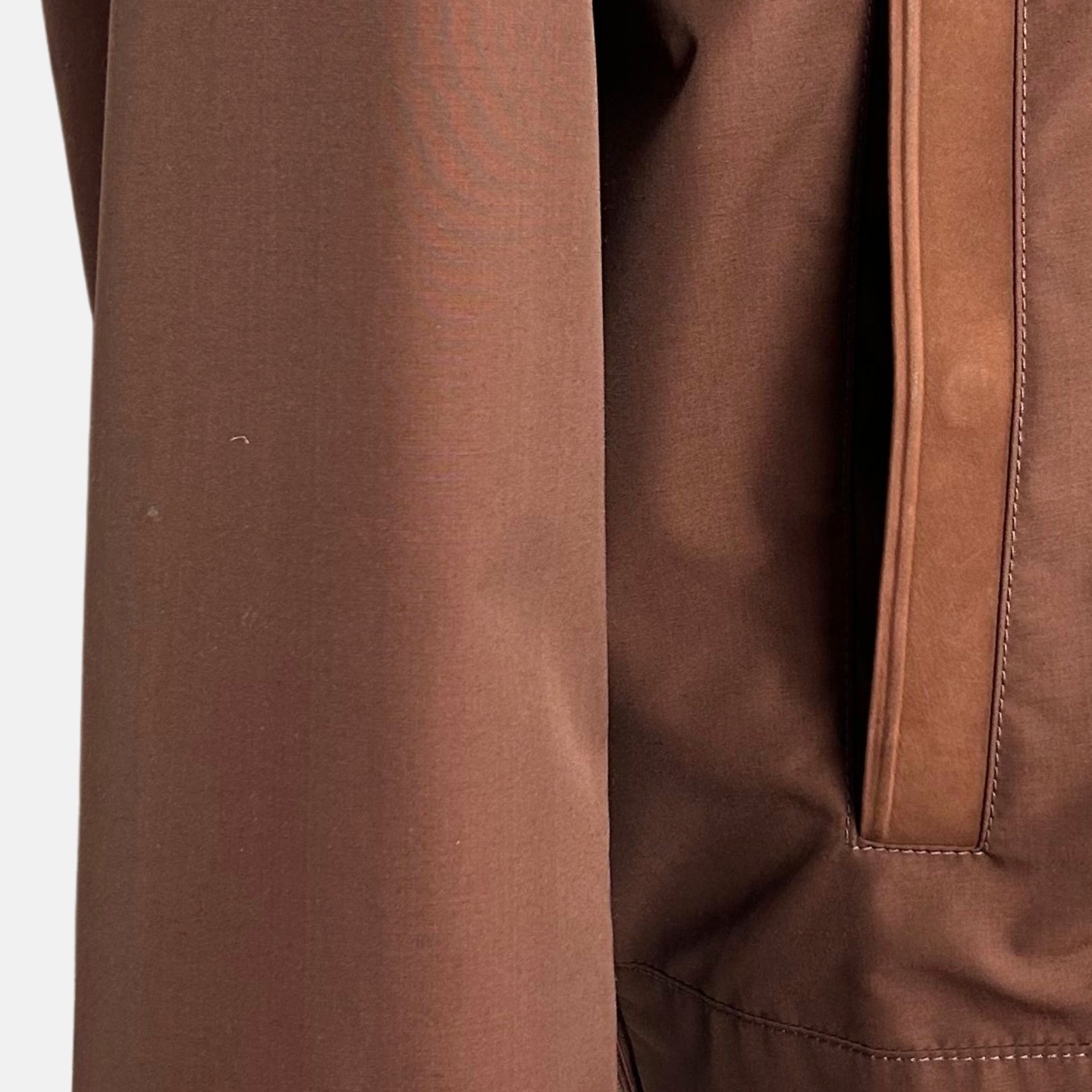 Brown Jacket made of Polyamide/Wool/Silk/Leather Details (EU 48)
