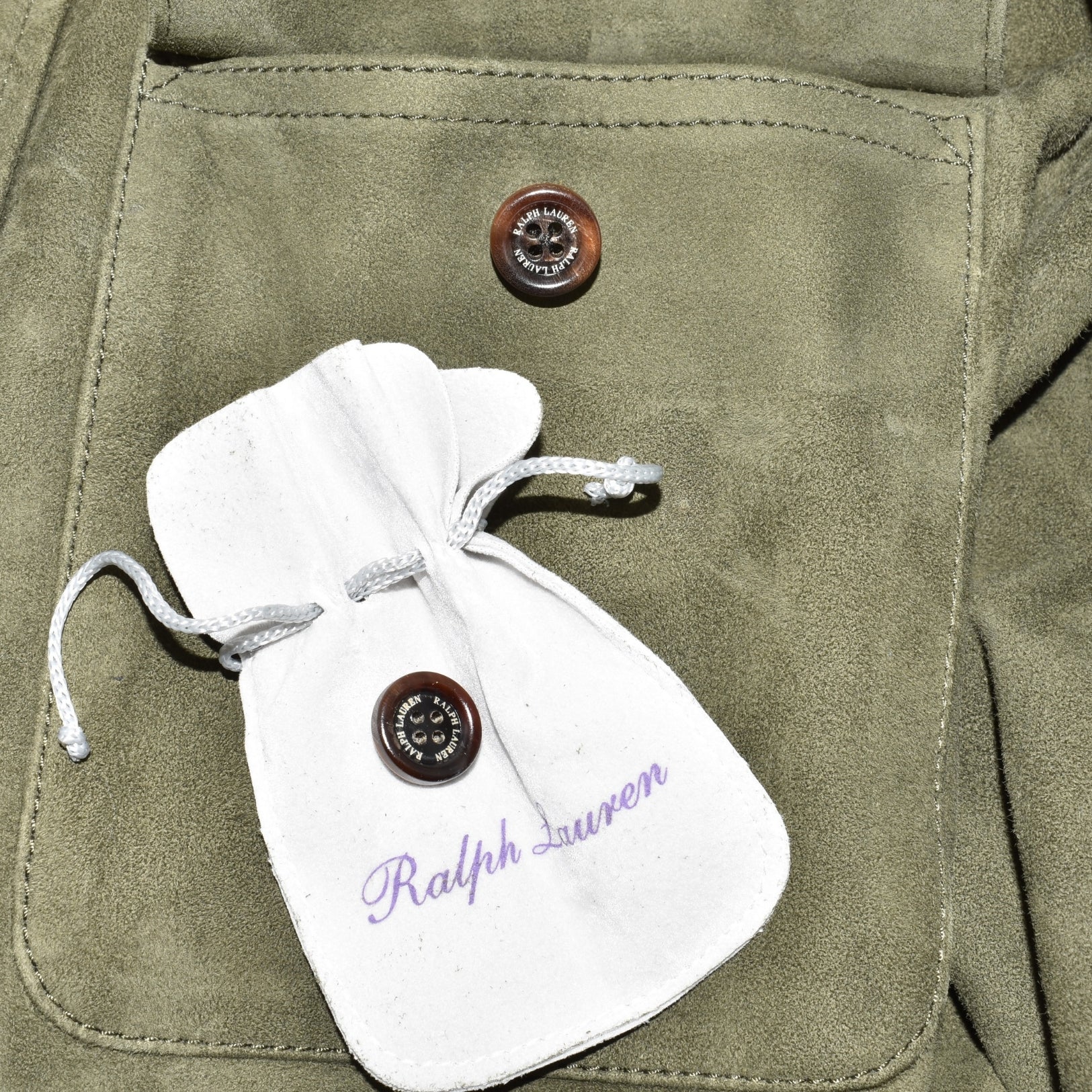 Olive Suede Overshirt (M)