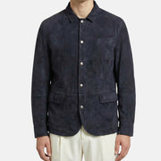 Navy Jacket made of Leather (M)
