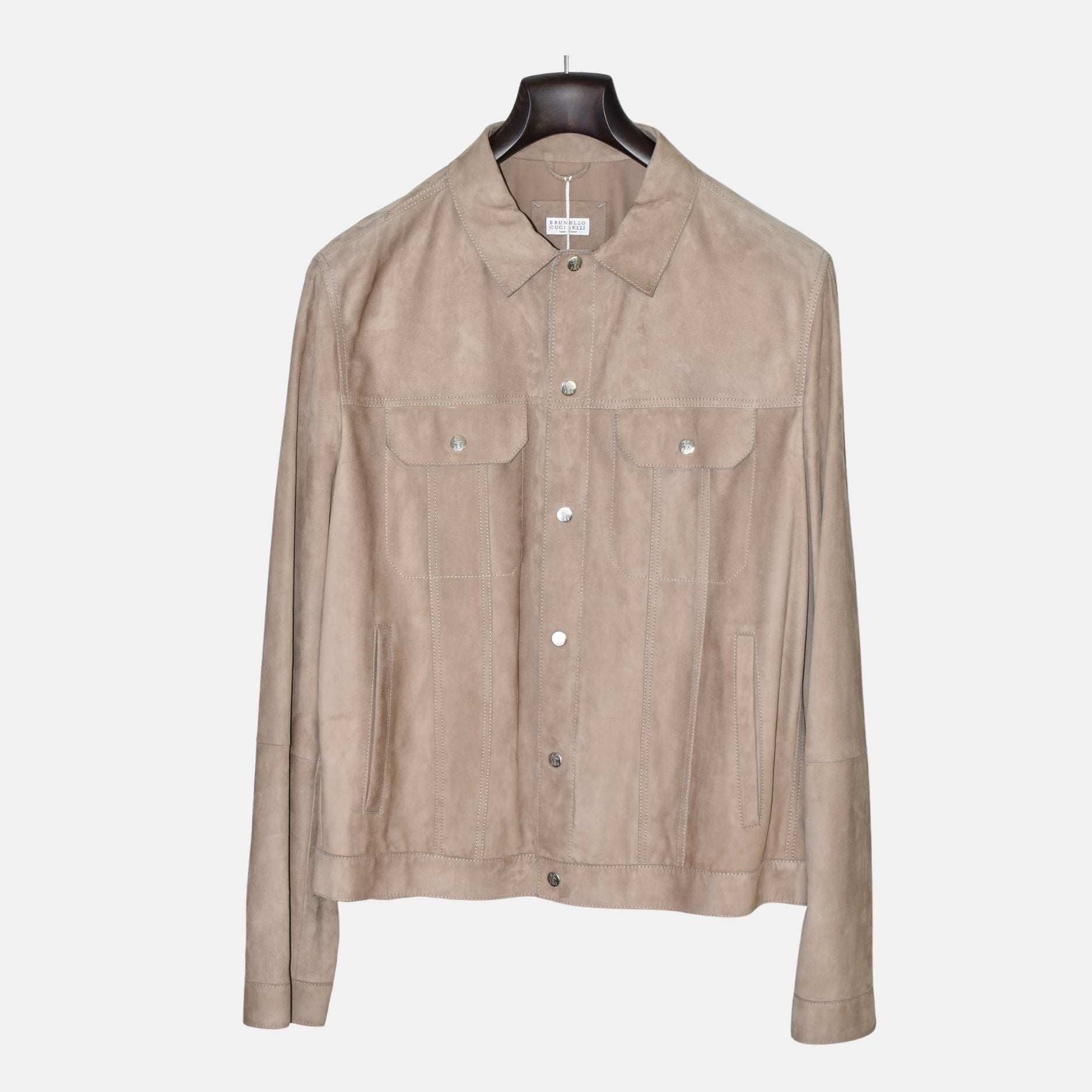 Beige Suede Leather Jacket (M)