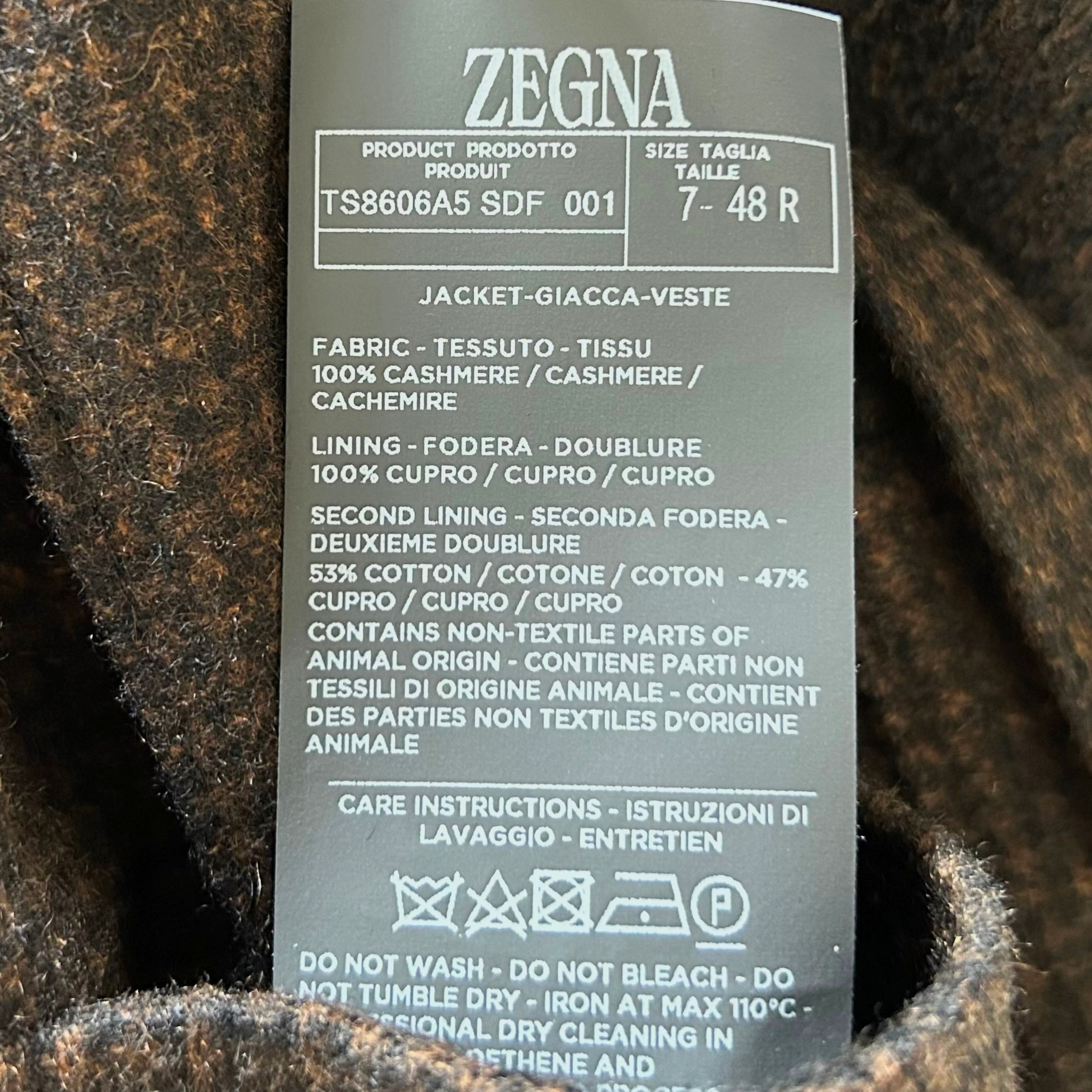 Brown-Black Patterned Blazer made of Cashmere (EU 48)