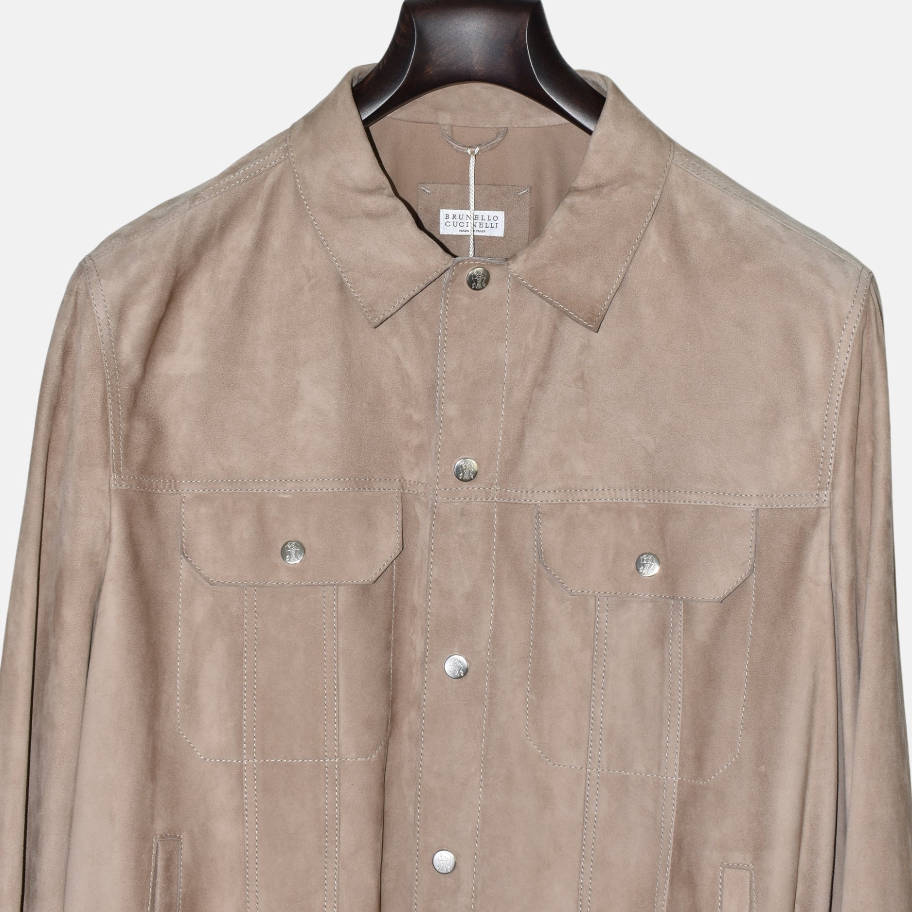 Beige Suede Leather Jacket (M)