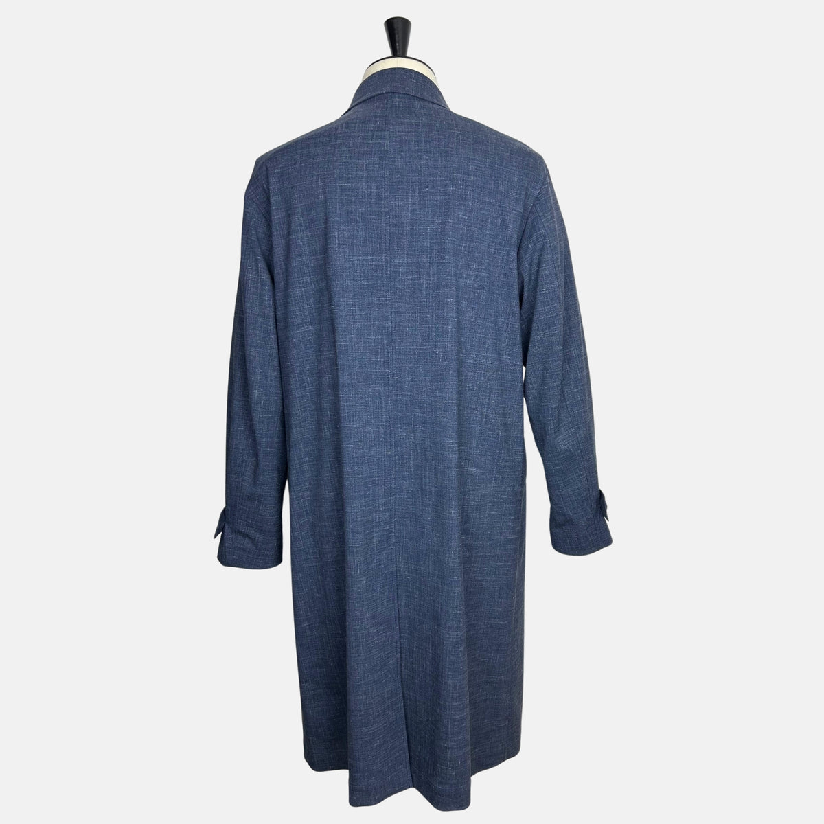Navy Melange Coat made of Virgin Wool/Silk/Linen/Elastane (EU 48)