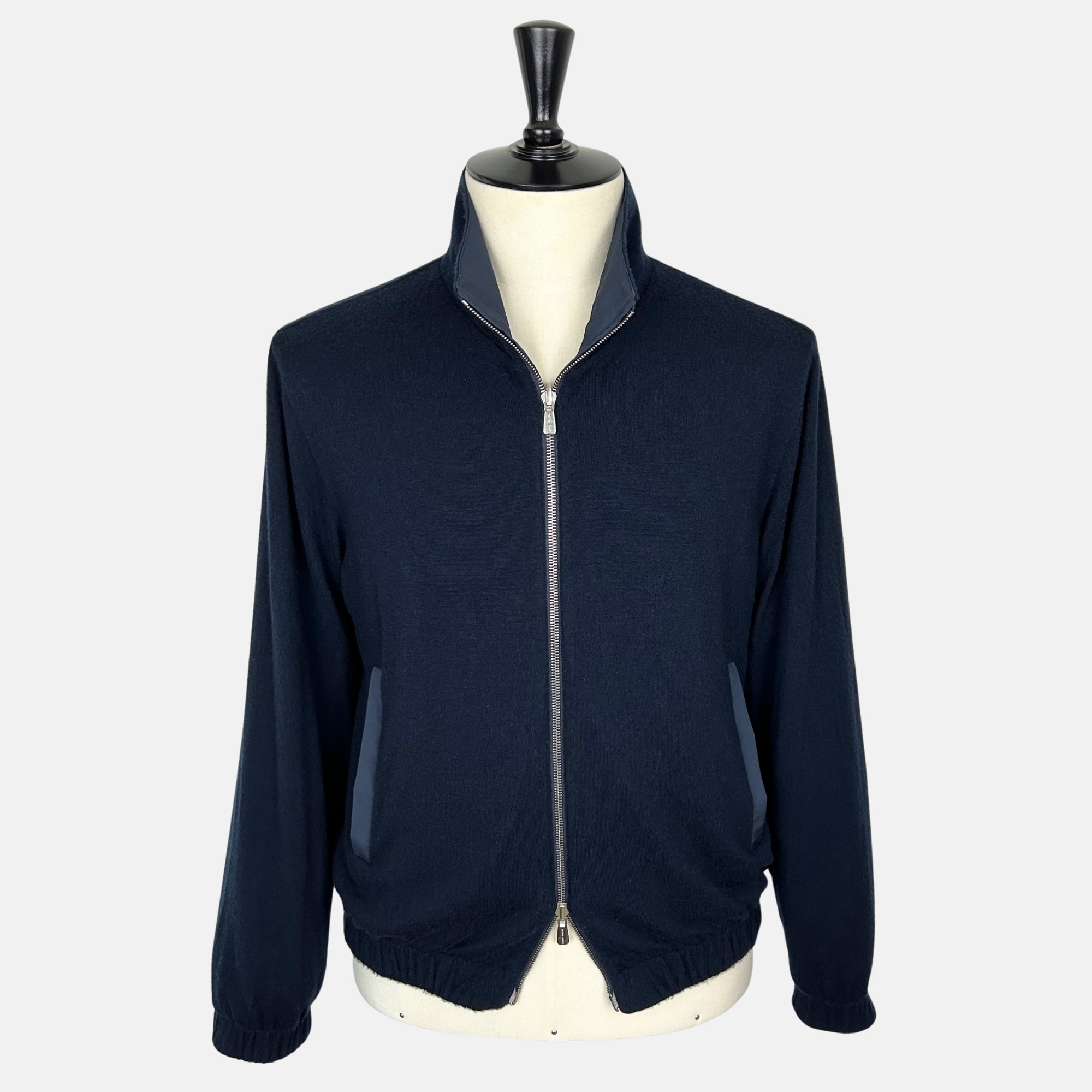 Navy Reversible Windmate Bomber Jacket made of Cashmere/Polyester (EU 50)