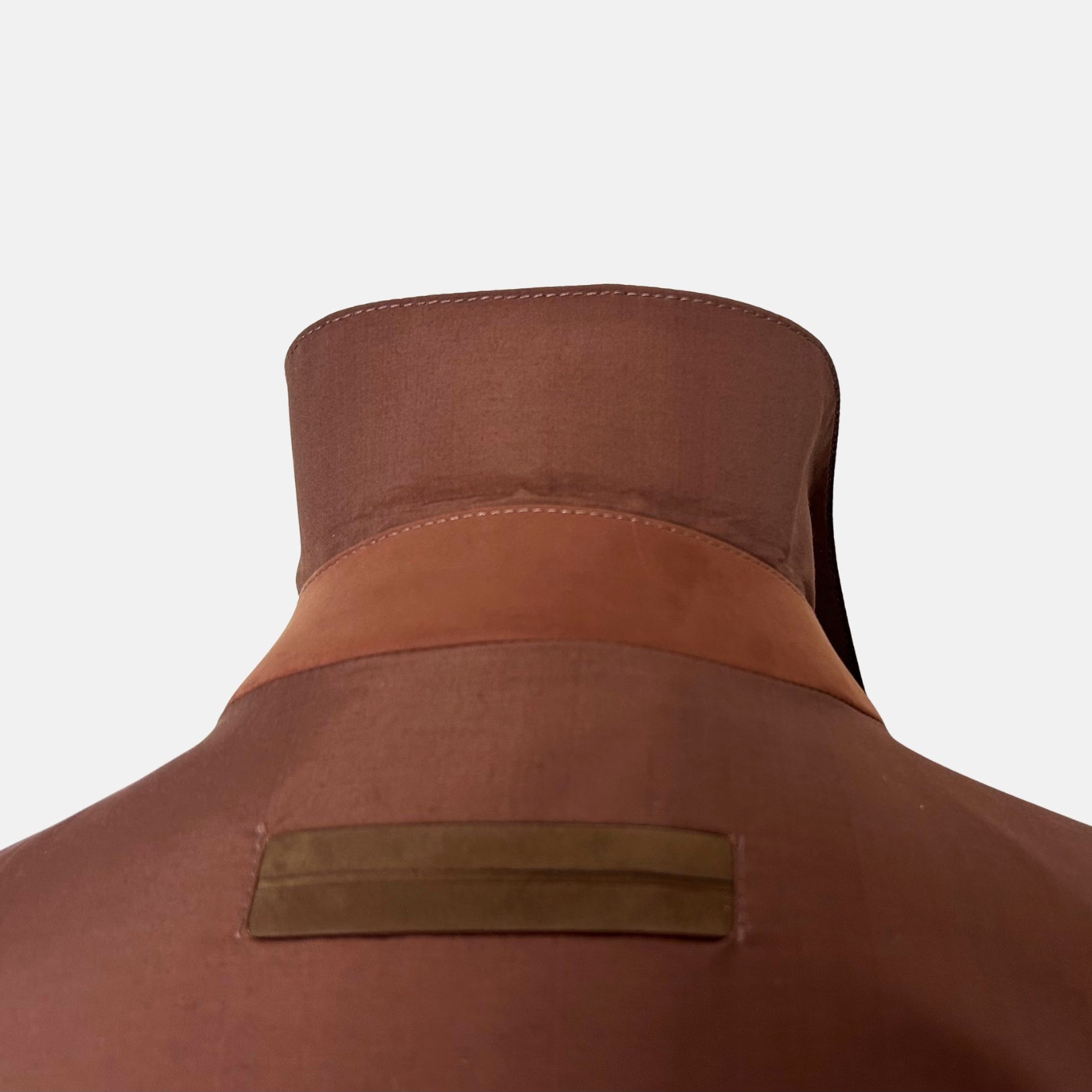 Brown Jacket made of Polyamide/Wool/Silk/Leather Details (EU 48)
