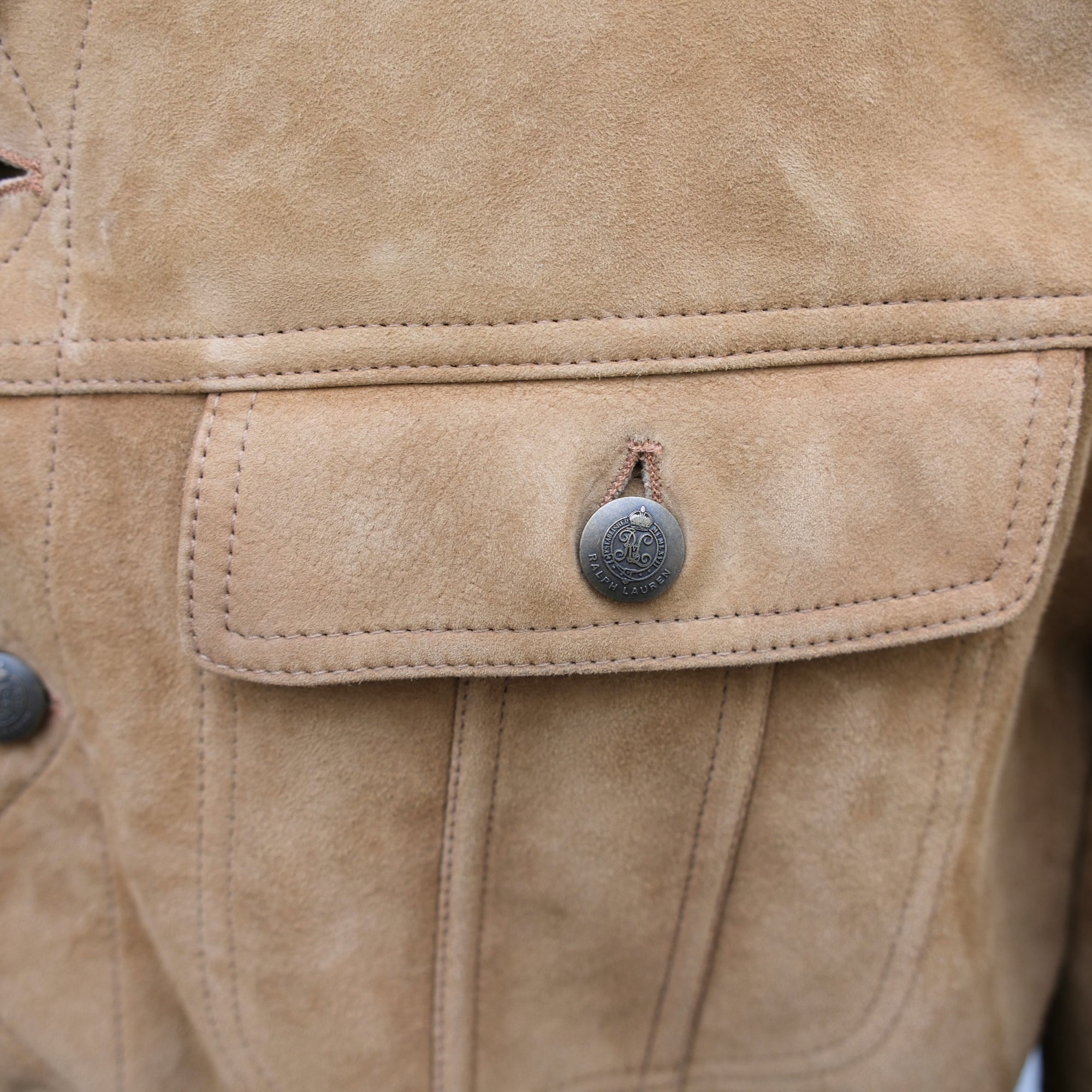 Beige Trucker Suede Jacket (L)