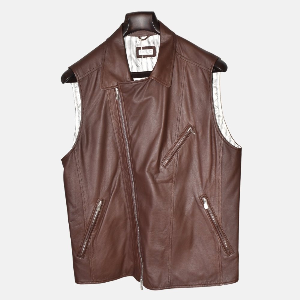 Brown Leather Vest (M)