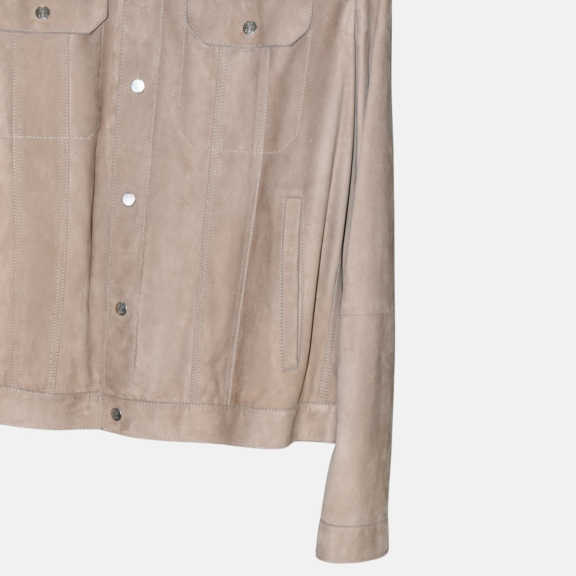 Beige Suede Leather Jacket (M)