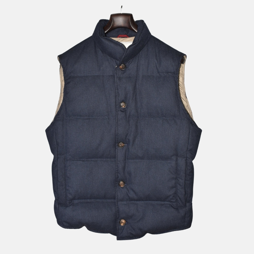 Navy Vest made of Wool/Silk/Cashmere (M)