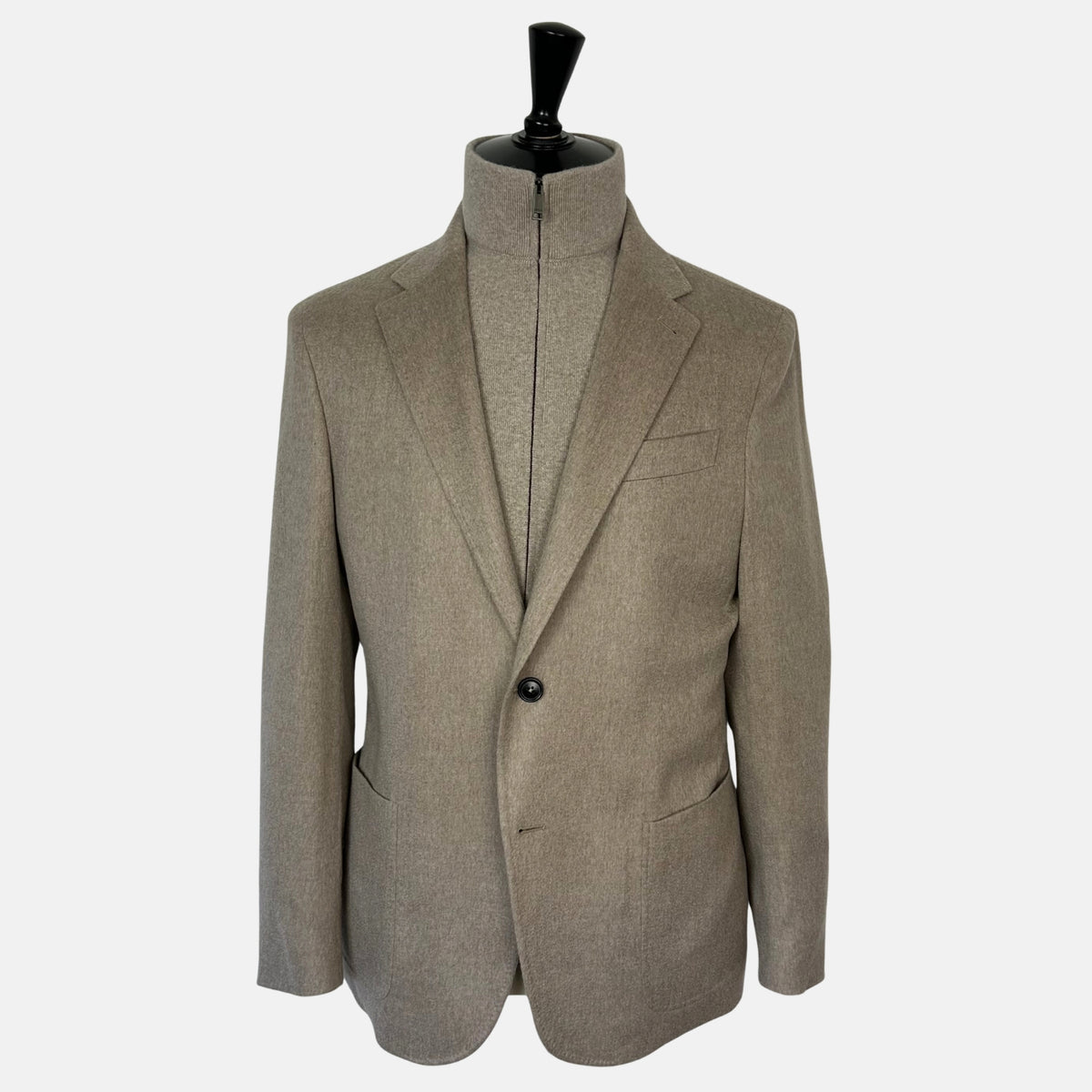 Zegna Oasi Cashmere Jacket with Removable Vest Insert Sand (EU 50)