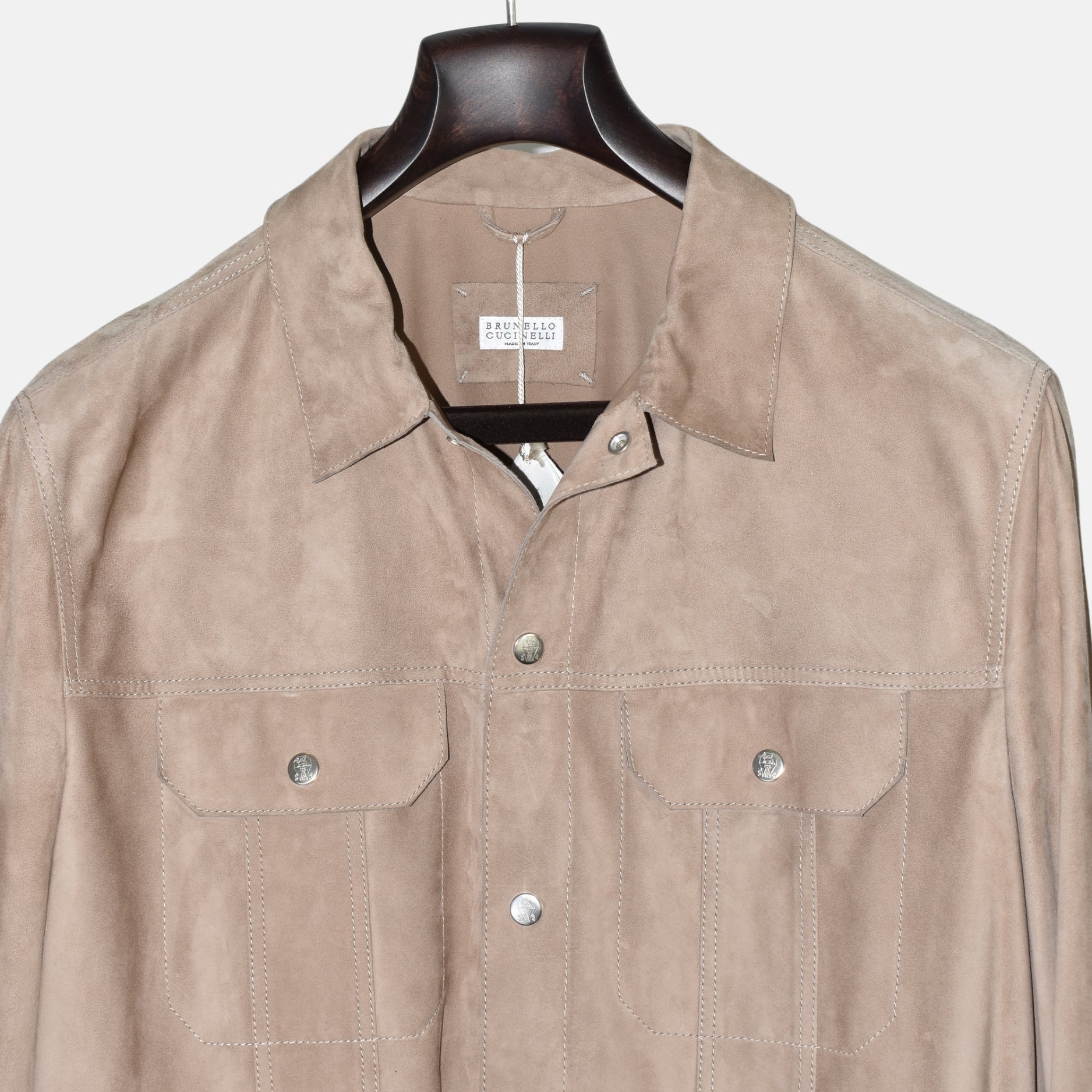 Beige Suede Leather Jacket (M)