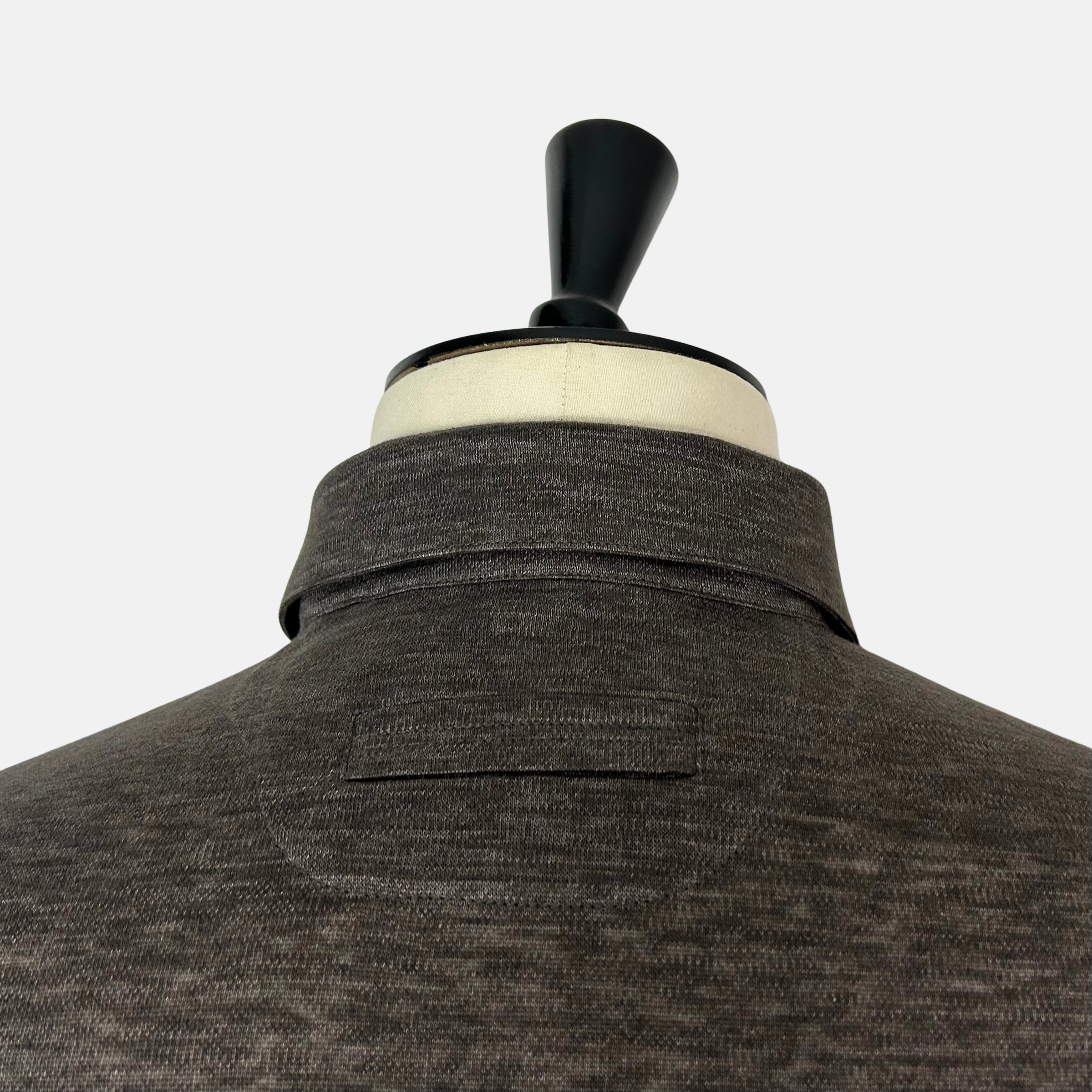 Brown Melange Oasi Lino Polo Shirt made of Linen (EU 52)