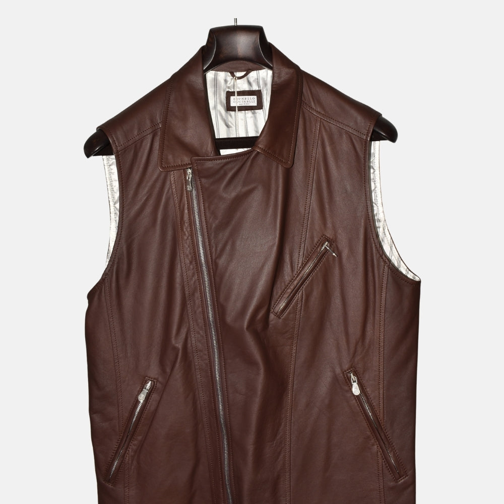Brown Leather Vest (M)