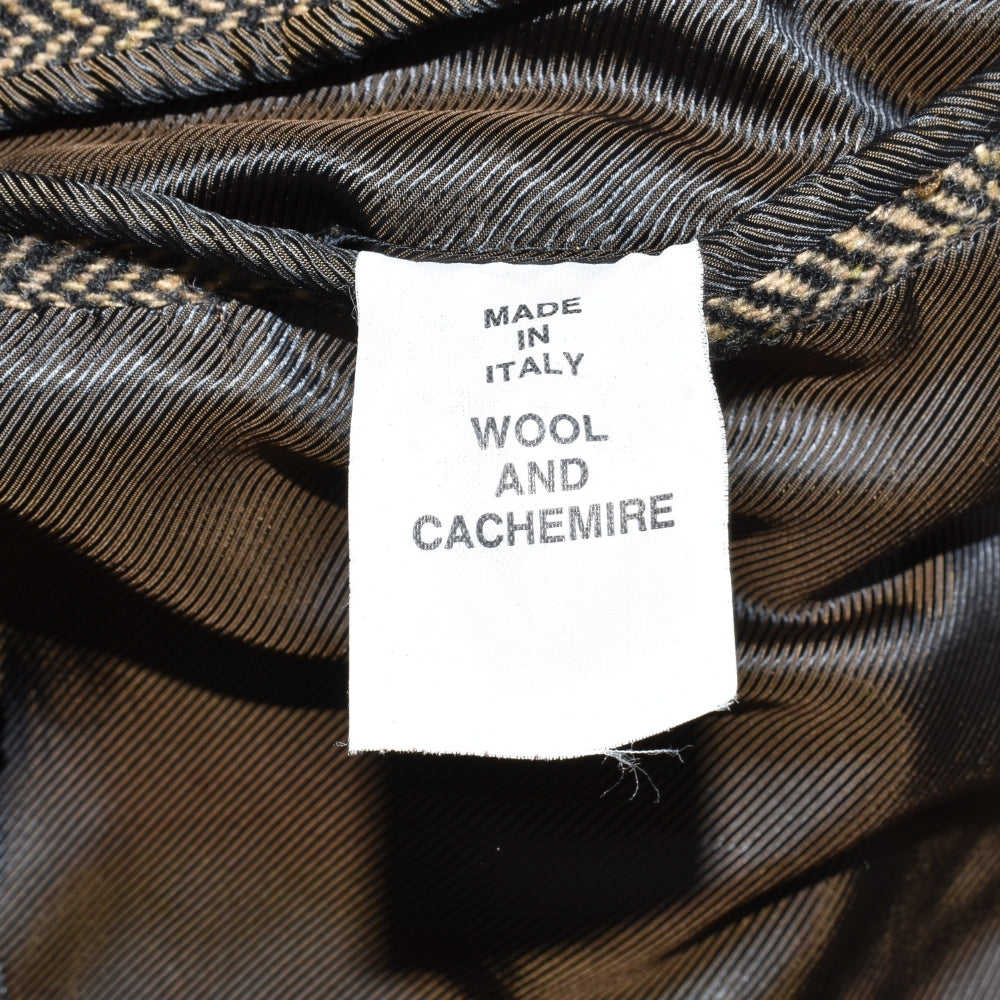 Brown Herringbone Wool/Cashmere Coat (EU 48)