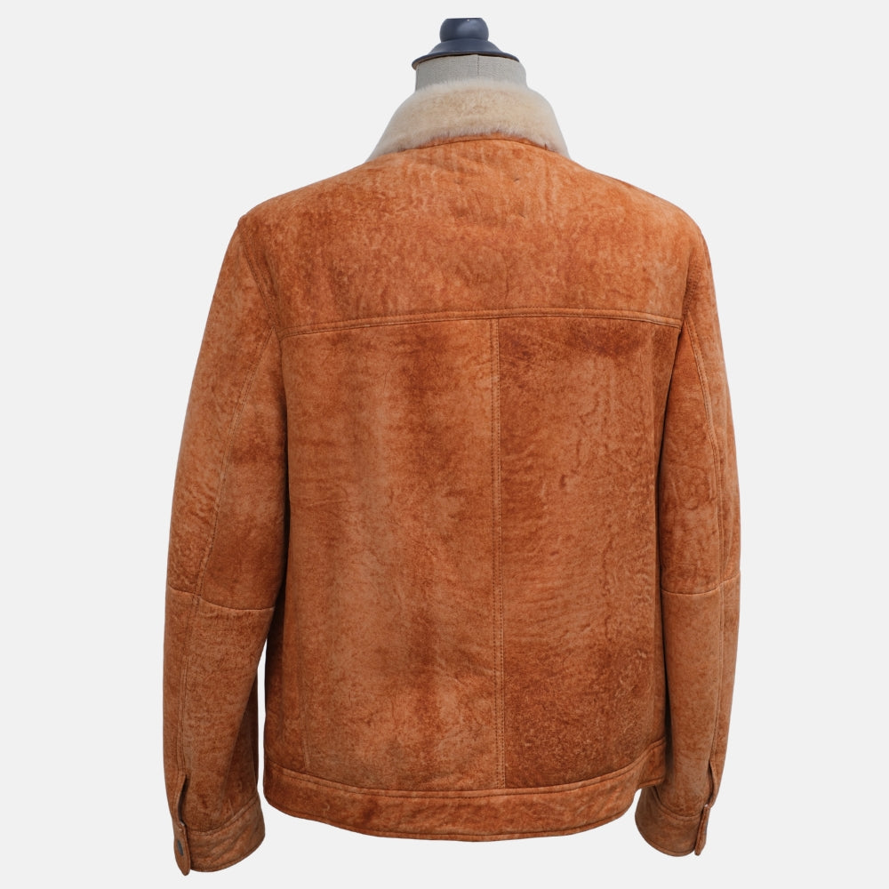 Cognac Shearling Jacket (M)
