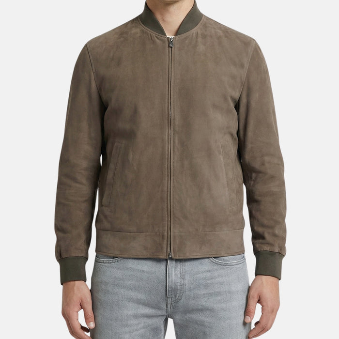 Khaki Jacket made of Leather (M)