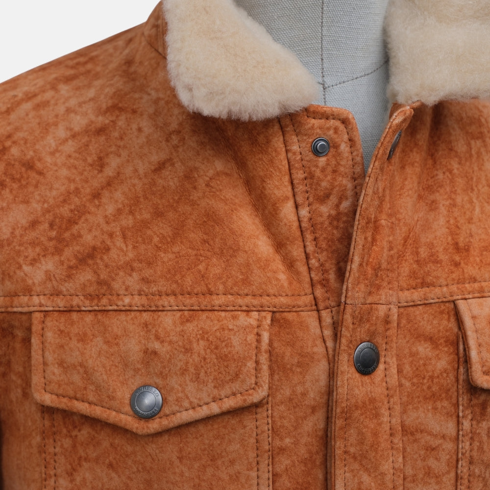 Cognac Shearling Jacket (M)