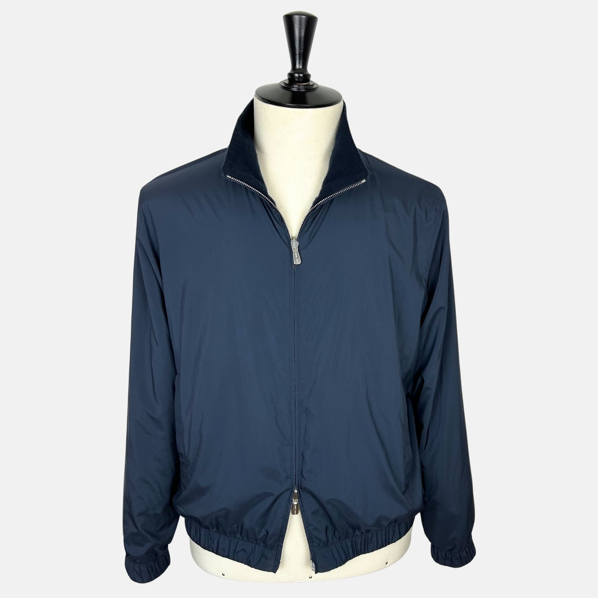 Navy Reversible Windmate Bomber Jacket made of Cashmere/Polyester (EU 50)