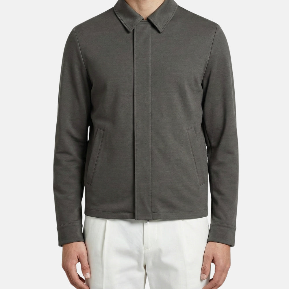 Gray Shirt Jacket made of Virgin Wool (M)