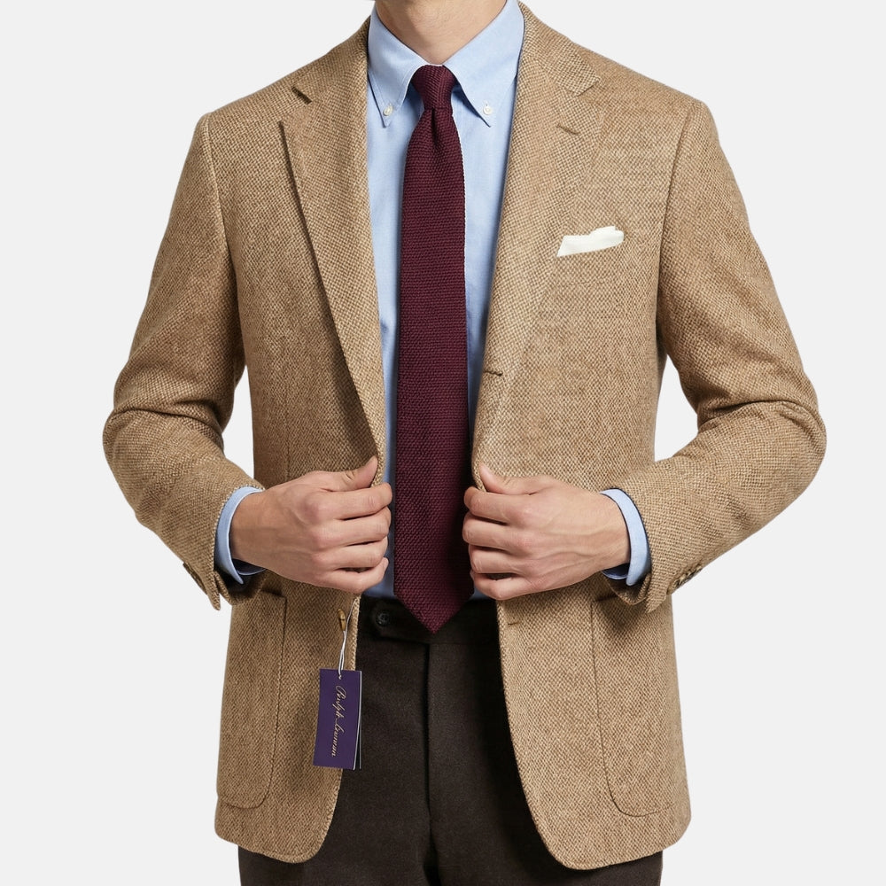 Beige Pattered Blazer made of Wool/Cashmere (EU 50L)