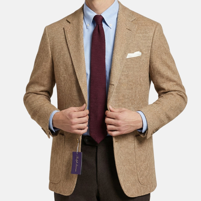 Beige Pattered Blazer made of Wool/Cashmere (EU 50L)