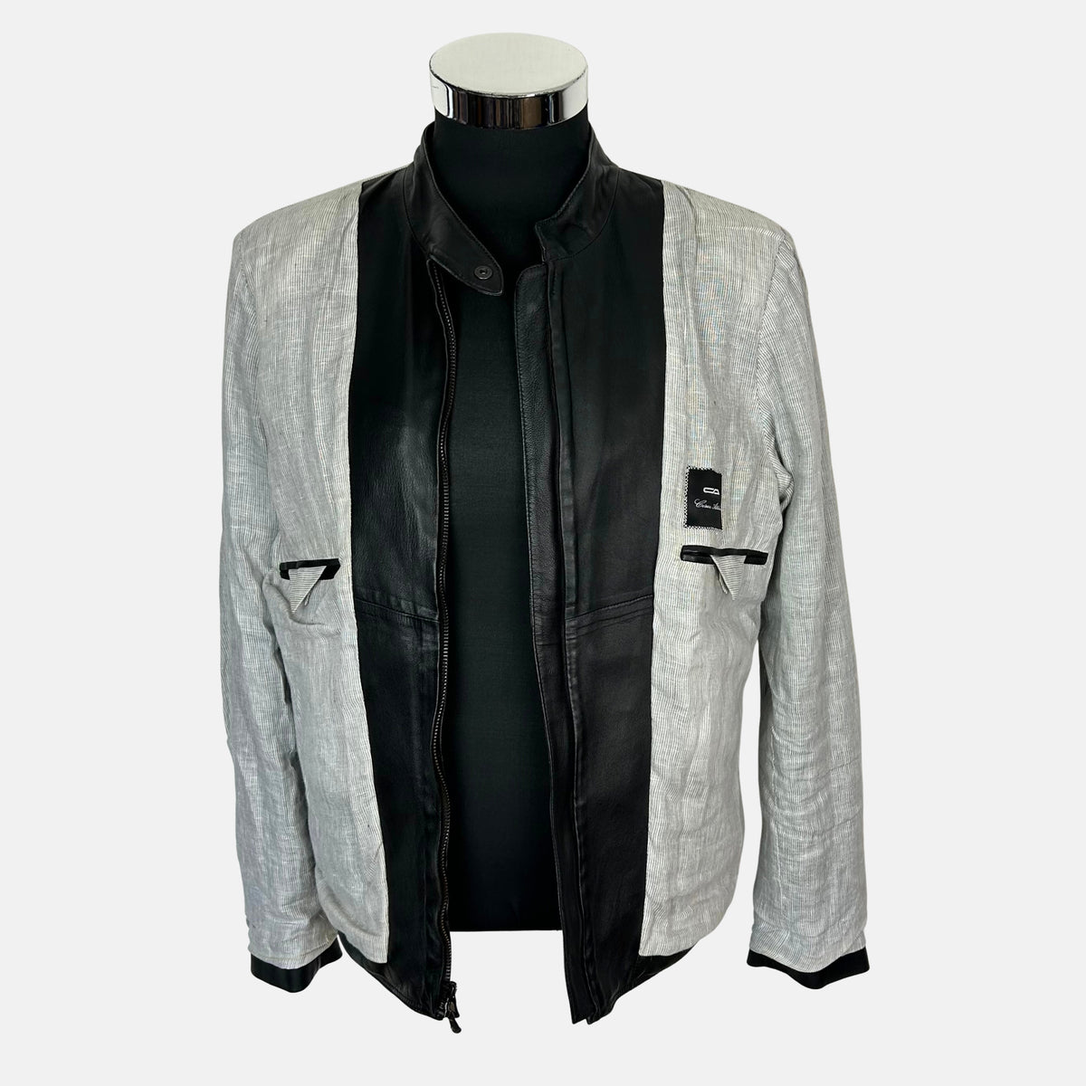 Black Biker Jacket made of Leather (EU 48)