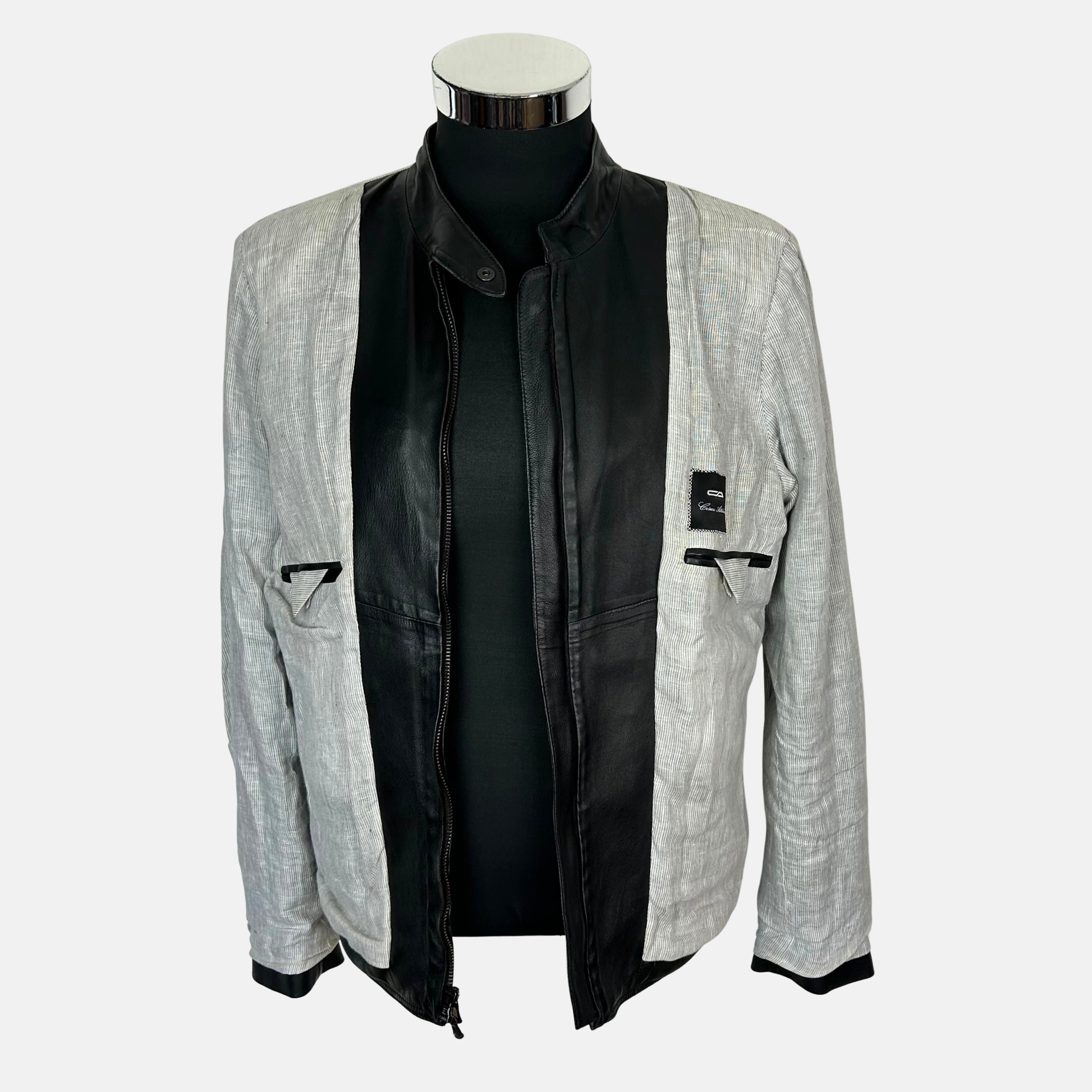 Black Biker Jacket made of Leather (EU 48)