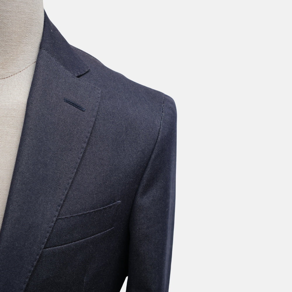 Navy Denim Wool Blend Sport Suit made of Cotton/Wool (EU 48)