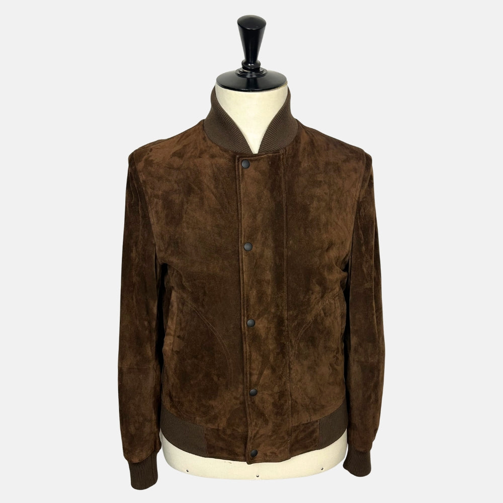 Brown Bomber Jacket made of Suede (EU 48)